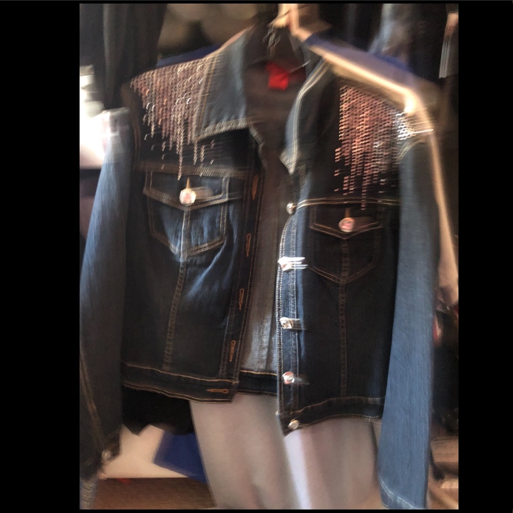 Rhinestone jean jacket